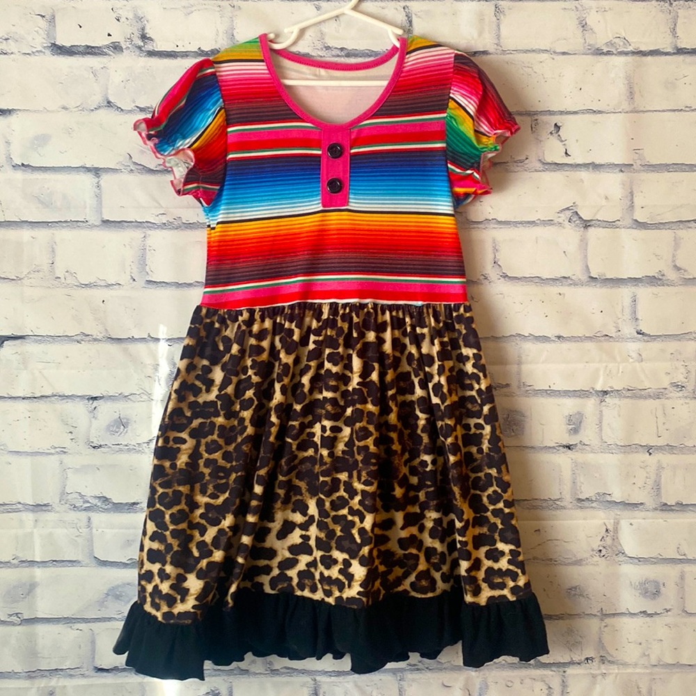 Girls 3XL (8) Cheetah & Stripes Darling Dress!